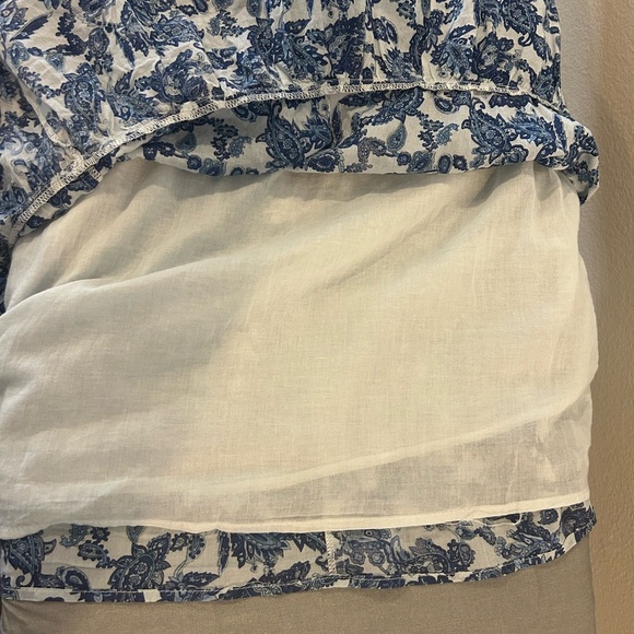 💙NWT Chelsea & Theodore Blue & White Paisley Print Tiered Maxi Dress Size XL🤍 - Picture 8 of 14